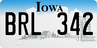 IA license plate BRL342