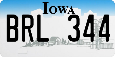 IA license plate BRL344