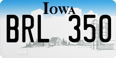 IA license plate BRL350