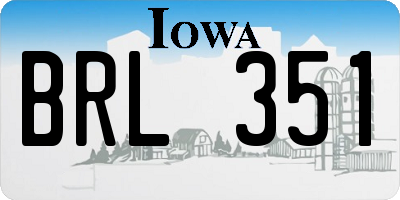 IA license plate BRL351