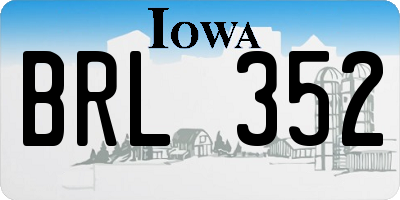 IA license plate BRL352