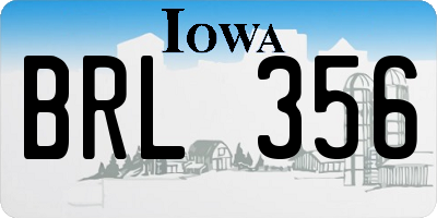 IA license plate BRL356