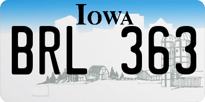 IA license plate BRL363