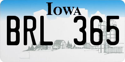 IA license plate BRL365