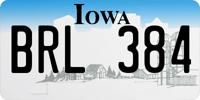 IA license plate BRL384