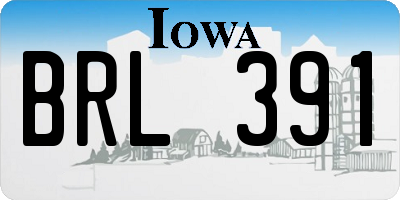 IA license plate BRL391