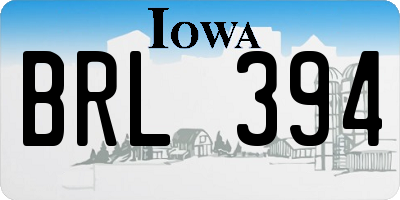 IA license plate BRL394