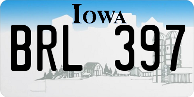 IA license plate BRL397