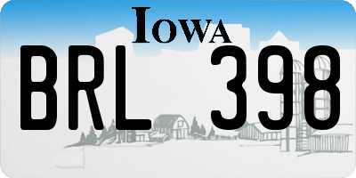 IA license plate BRL398