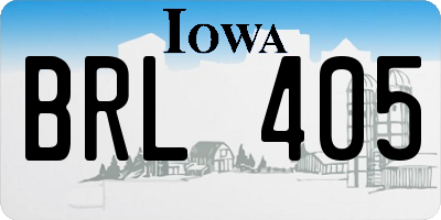 IA license plate BRL405