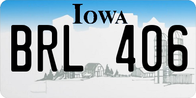 IA license plate BRL406