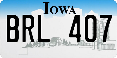 IA license plate BRL407