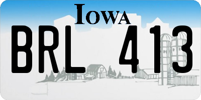 IA license plate BRL413