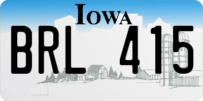 IA license plate BRL415