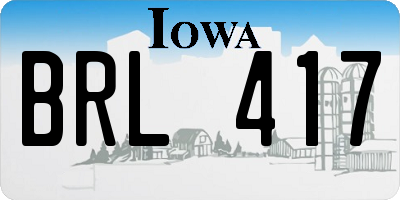 IA license plate BRL417