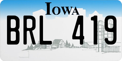 IA license plate BRL419