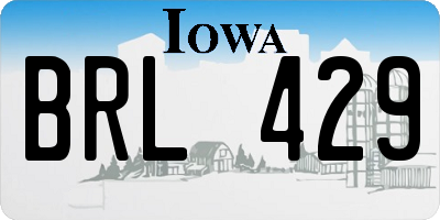 IA license plate BRL429