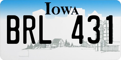 IA license plate BRL431