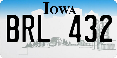 IA license plate BRL432