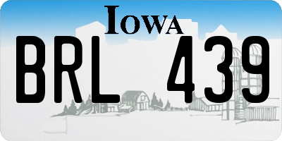 IA license plate BRL439