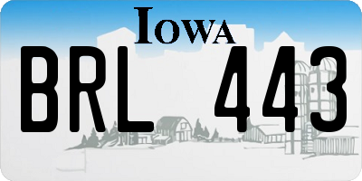 IA license plate BRL443