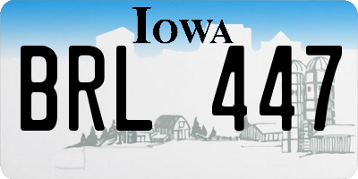 IA license plate BRL447