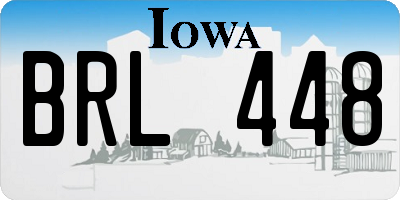 IA license plate BRL448