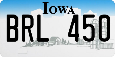 IA license plate BRL450