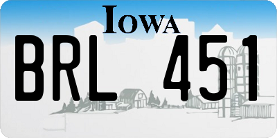 IA license plate BRL451