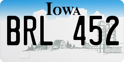 IA license plate BRL452