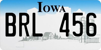 IA license plate BRL456