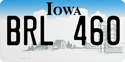 IA license plate BRL460