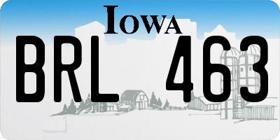 IA license plate BRL463