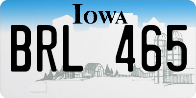 IA license plate BRL465