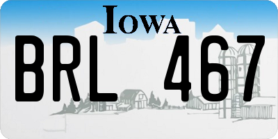 IA license plate BRL467