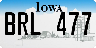 IA license plate BRL477