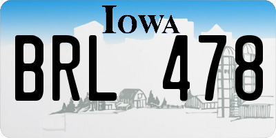IA license plate BRL478
