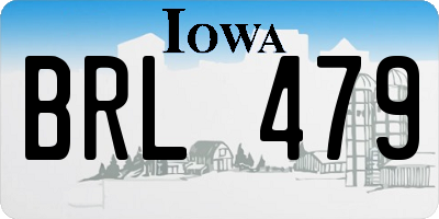 IA license plate BRL479