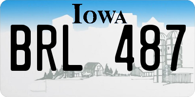 IA license plate BRL487