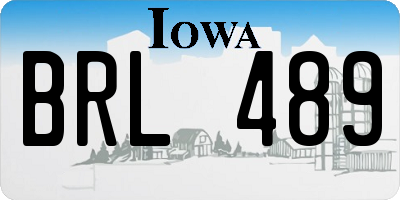 IA license plate BRL489