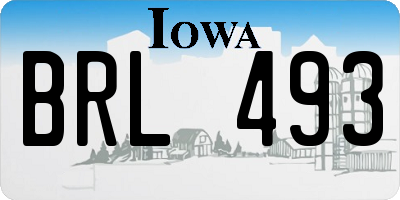 IA license plate BRL493