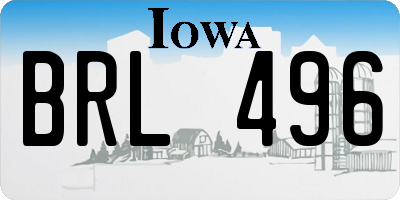 IA license plate BRL496