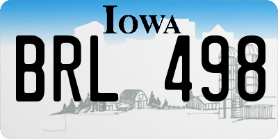 IA license plate BRL498