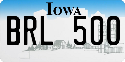 IA license plate BRL500