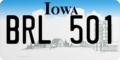 IA license plate BRL501