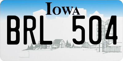 IA license plate BRL504