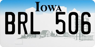 IA license plate BRL506