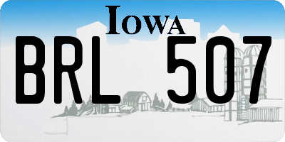 IA license plate BRL507