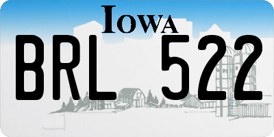 IA license plate BRL522