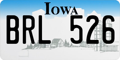 IA license plate BRL526